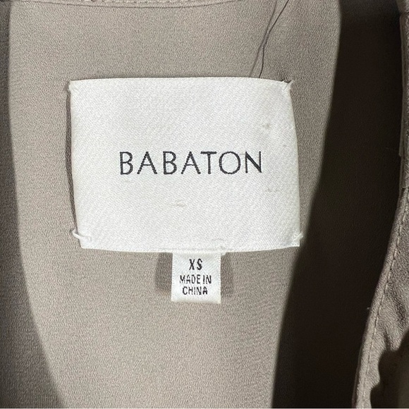 Aritzia Babaton Taupe Light Academia Flowy Quincy Tie Waist Lightweight Jacket - Picture 5 of 9